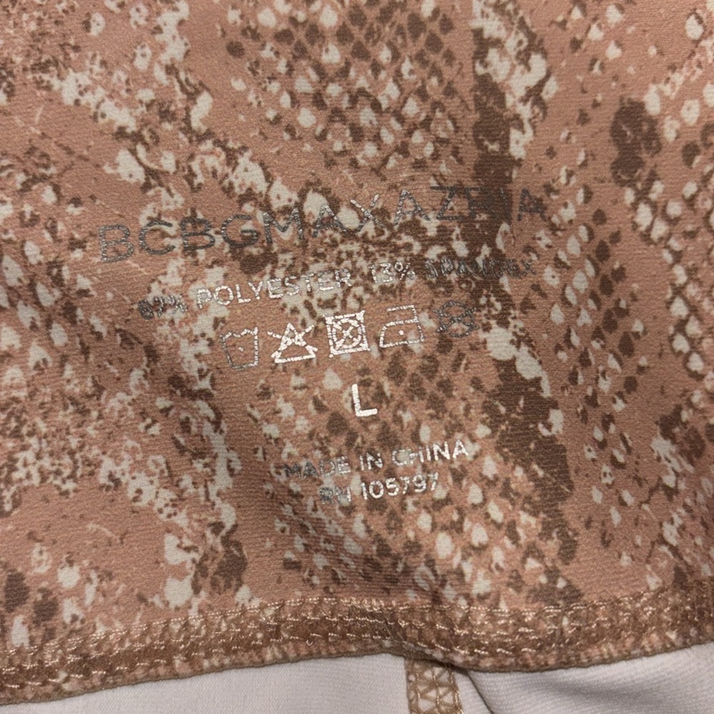 BCBG legging pants large snakeskin print womens size large - Picture 6 of 6